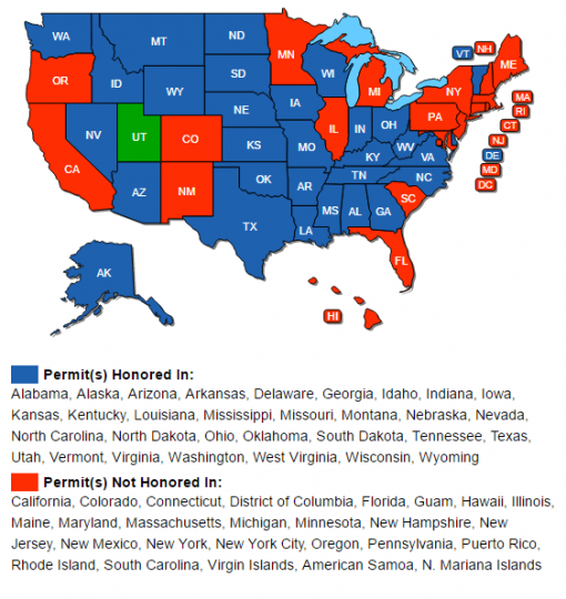 Utah (Non-Resident) Reciprocity Map – American Arms Inc